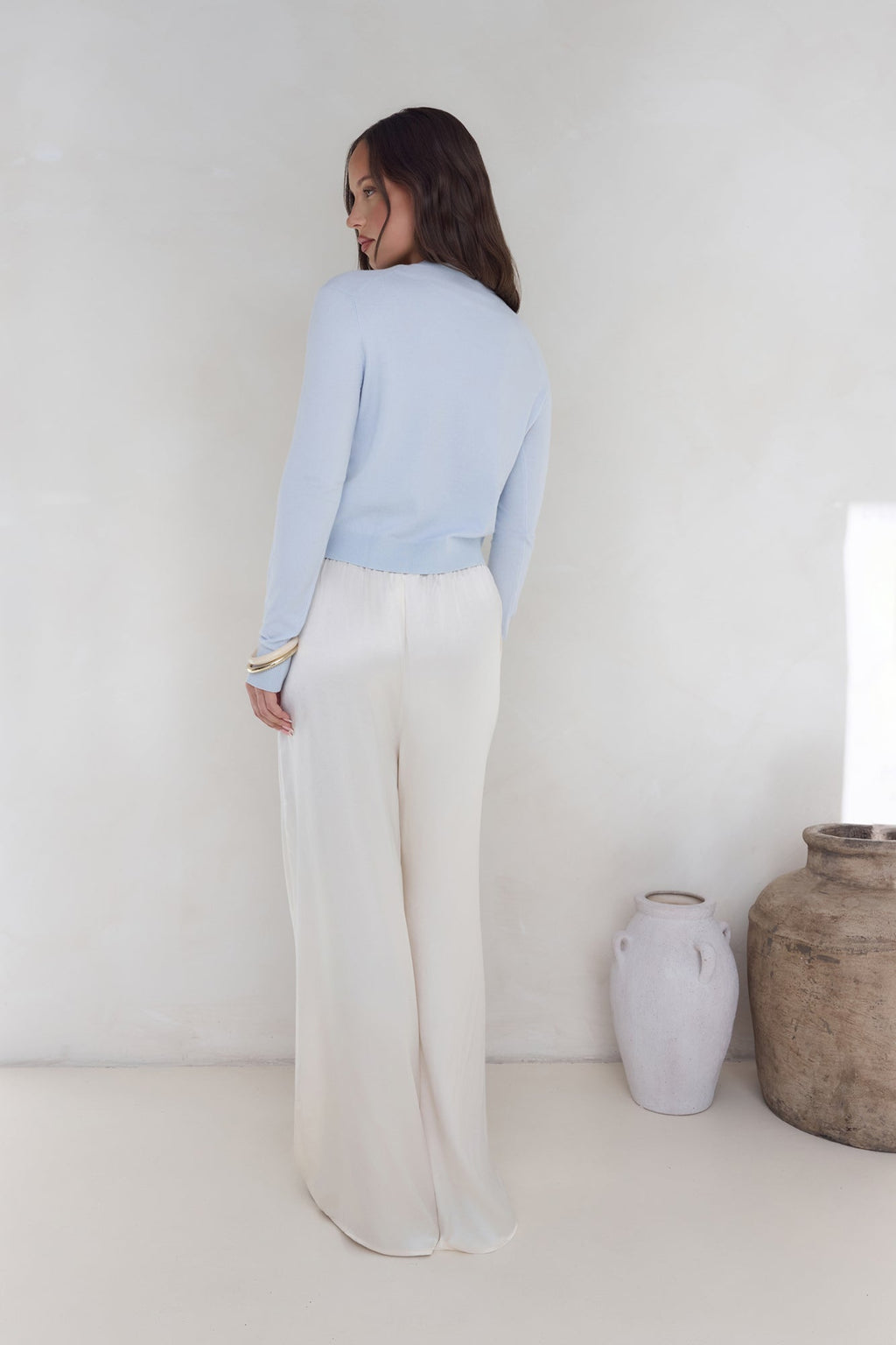 In The Reflection Satin Pants Cream