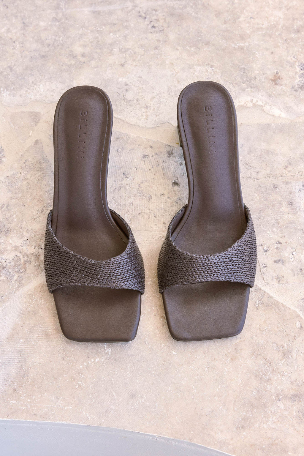Freda Mule Chocolate Raffia